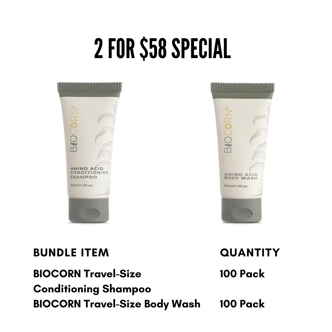 BIOCORN Travel Size Conditioning Shampoo & Body Wash