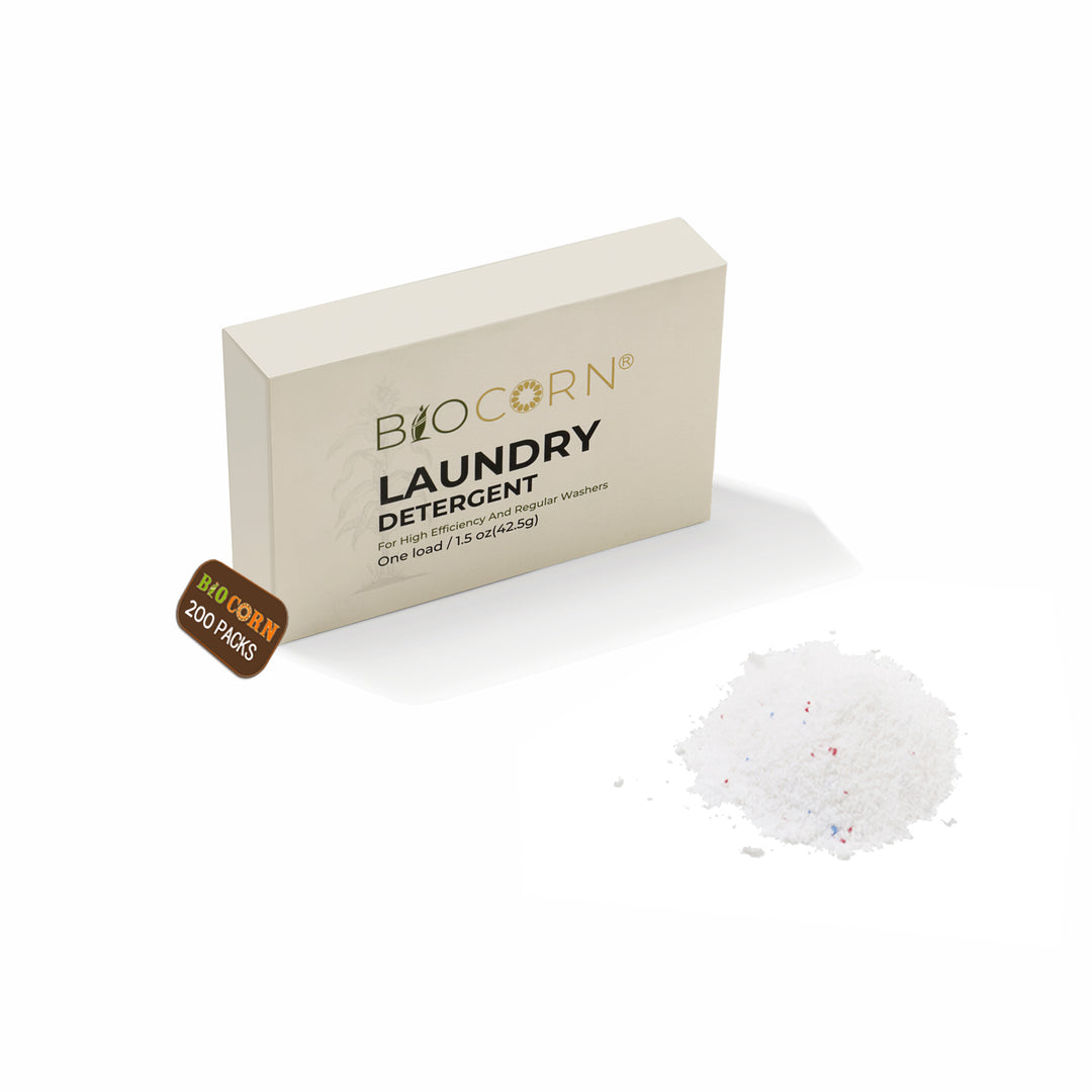 BIOCORN 200-Pack Powered Laundry Detergent, Stain Remover