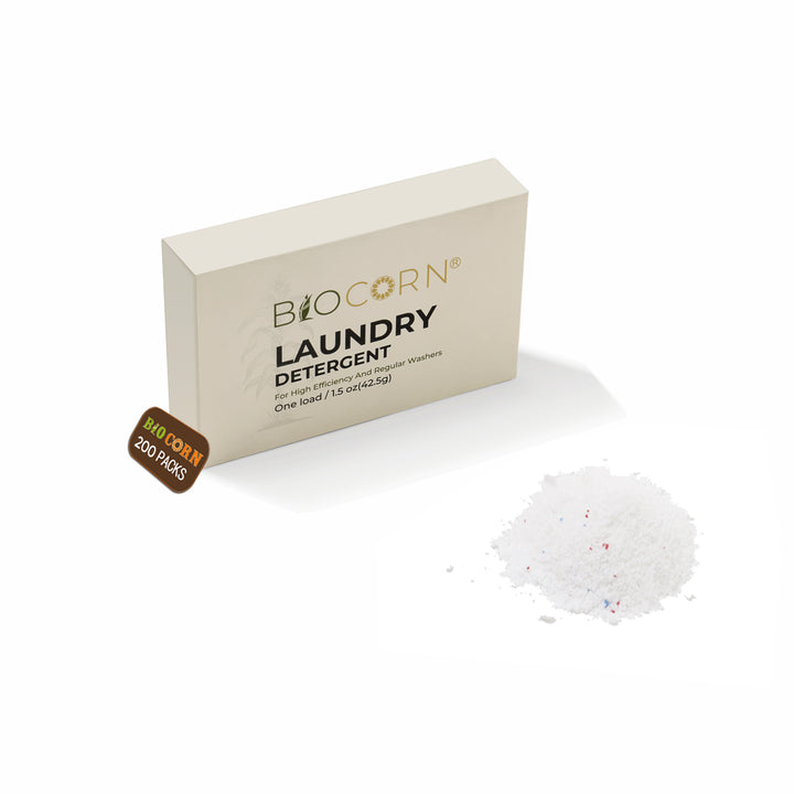 BIOCORN 200-Pack Powered Laundry Detergent, Stain Remover