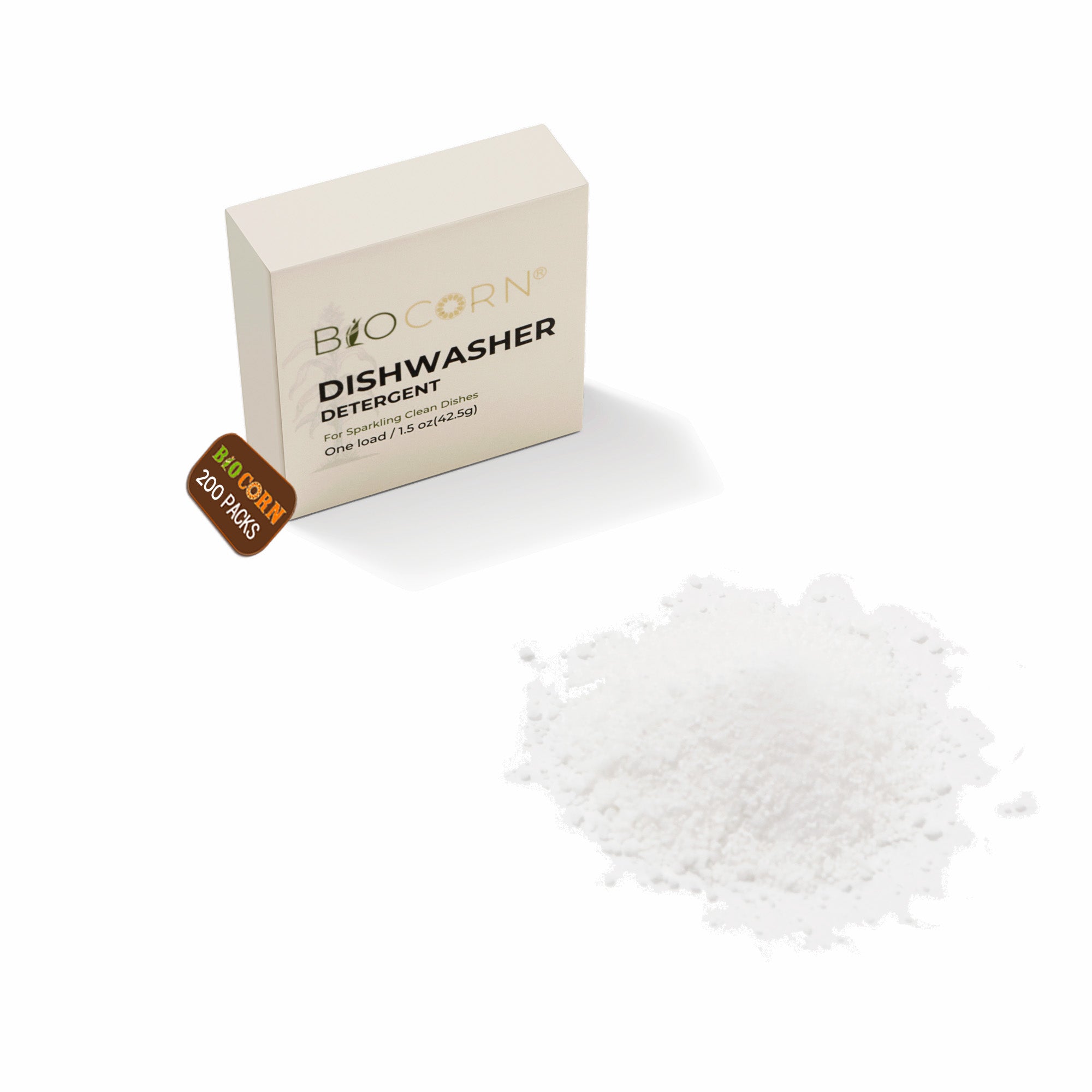 BIOCORN 200-Pack Powdered Dish Detergent (1.5 Oz)