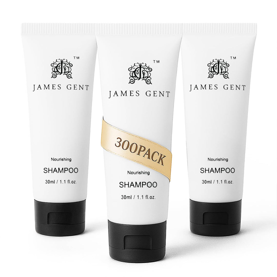 Three James Gent shampoo tubes on a white background