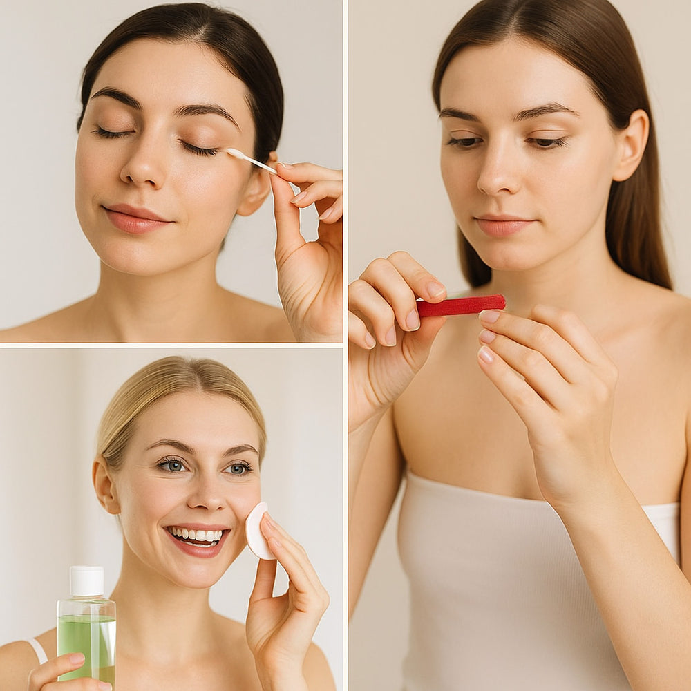 Vanity Kit   Use instructions of cotton tips, cotton pads, nail file