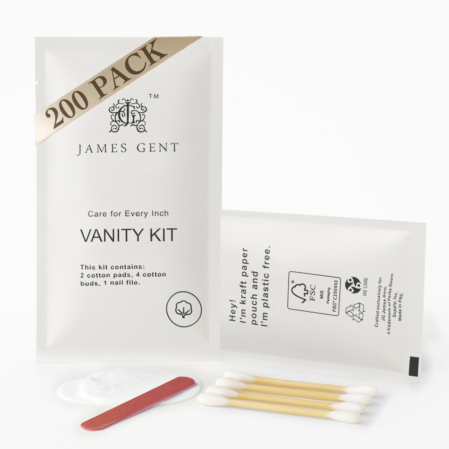 cotton tips cotton pads nail file vanity kit