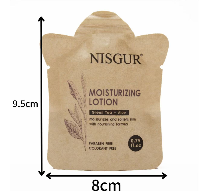 100 / 200 Pack Hotel Body Lotion Bulk (Travel Size 0.75oz) No Plastic Kraft Paper Pouch - Aloe and Green Tea Extract - Nisgur