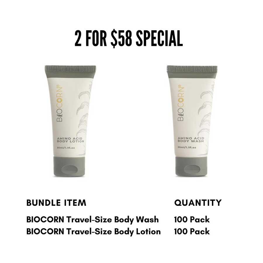 BIOCORN BUNDLE Body Wash & Lotion (100 Pack Each): 2 for $58 Special