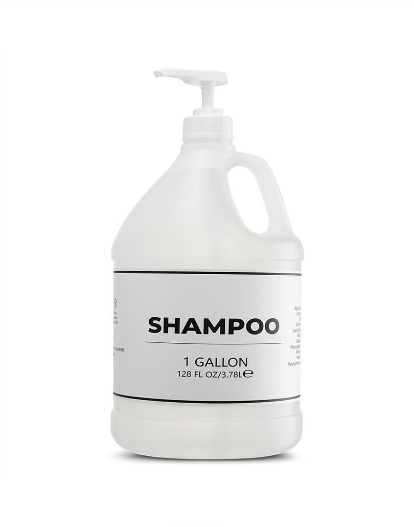 Liquid Shampoo Refill Gallon Set with Extra Gallon Pump Dispensers; Hotel Toiletries 4 Pack Per Package