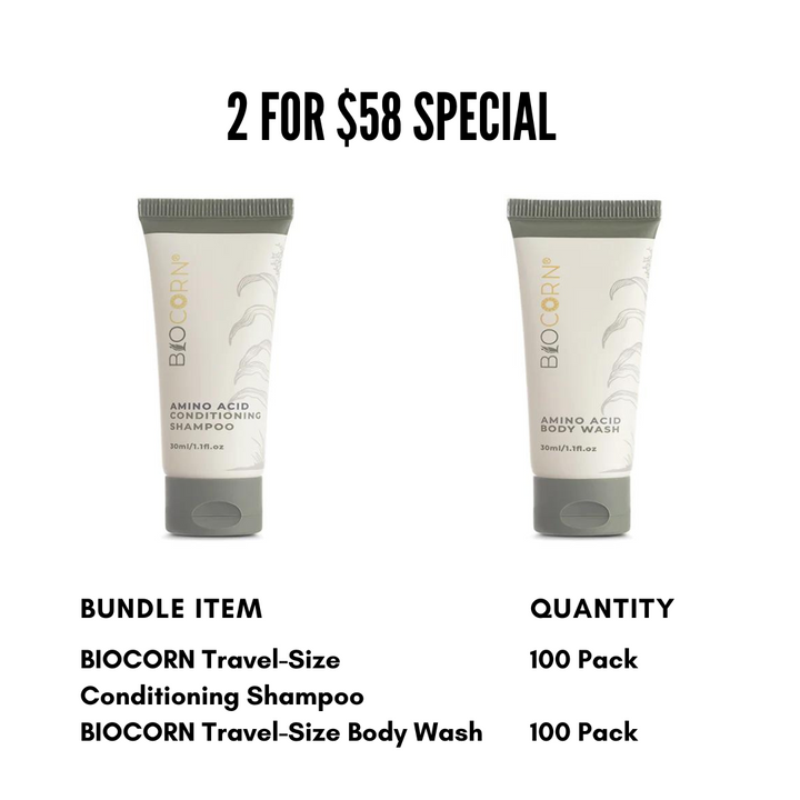 BIOCORN BUNDLE Conditioning Shampoo & Body Wash (100 Pack Each): 2 for $58 Special