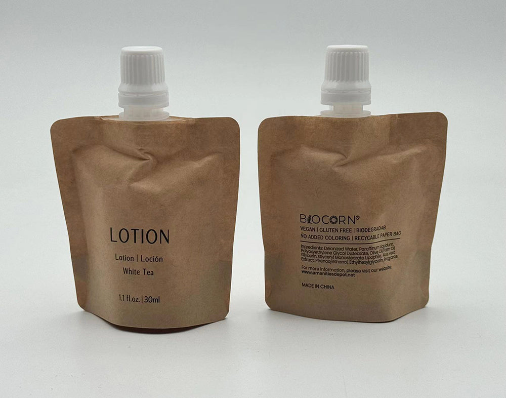 Body Lotion Recyclable Kraft Paper Pouch Bag 
