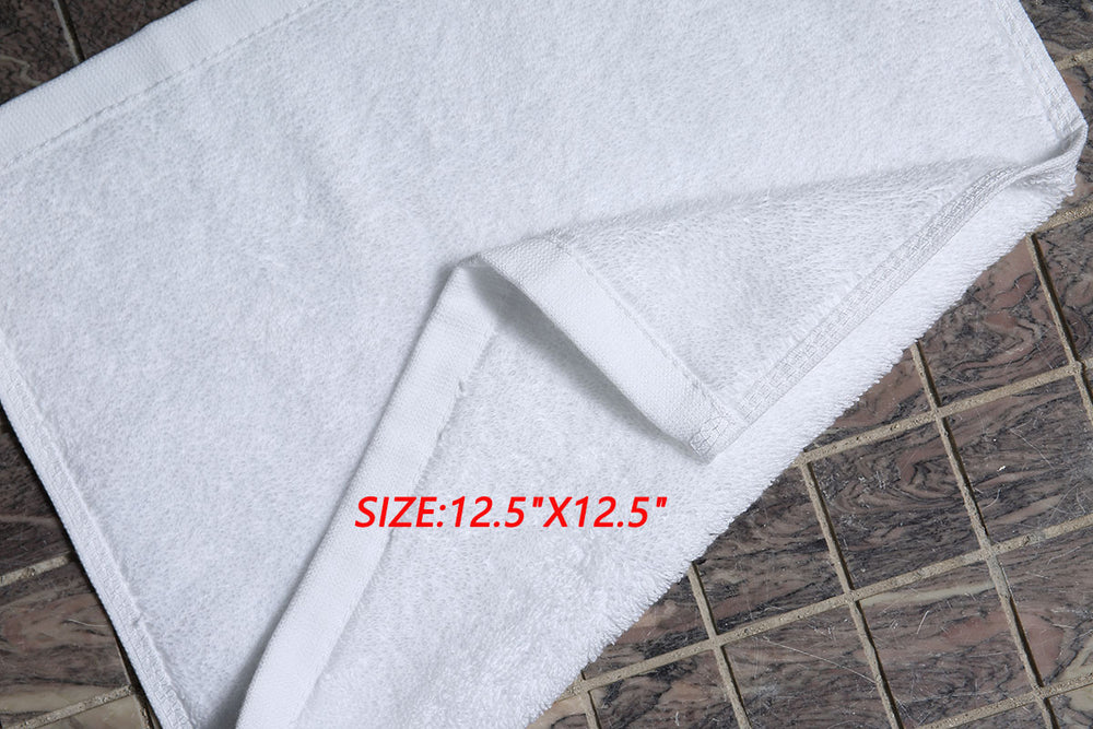 100% Cotton White Face Towels 12.5"X12.5"