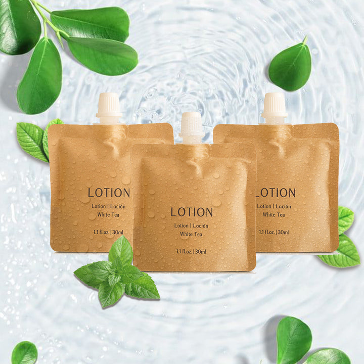 (100/200 PACK) BIOCORN Body Lotion Travel Size Recyclable Kraft Paper Pouch Bag (1.1oz/30ml)