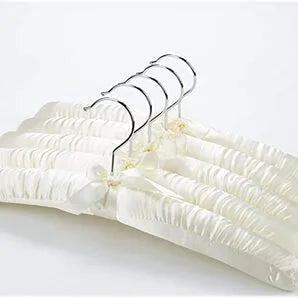 25 Pack Satin Padded Silk Hangers Ivory White