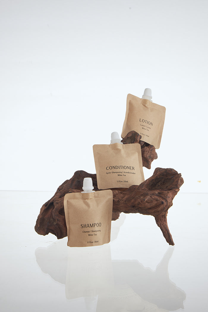 BIOCORN 200-Pack Bulk Shampoo in Recyclable Kraft Paper Pouch Bag