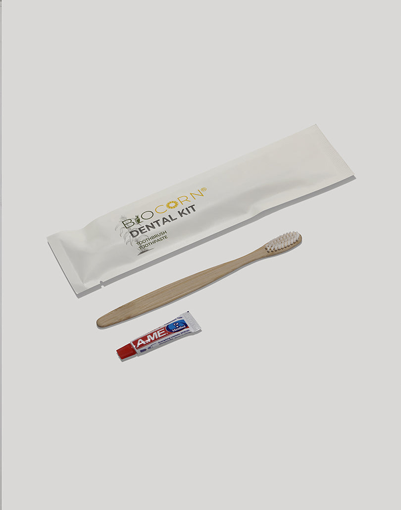 biocorn dental kit, tooth brush, tooth paste