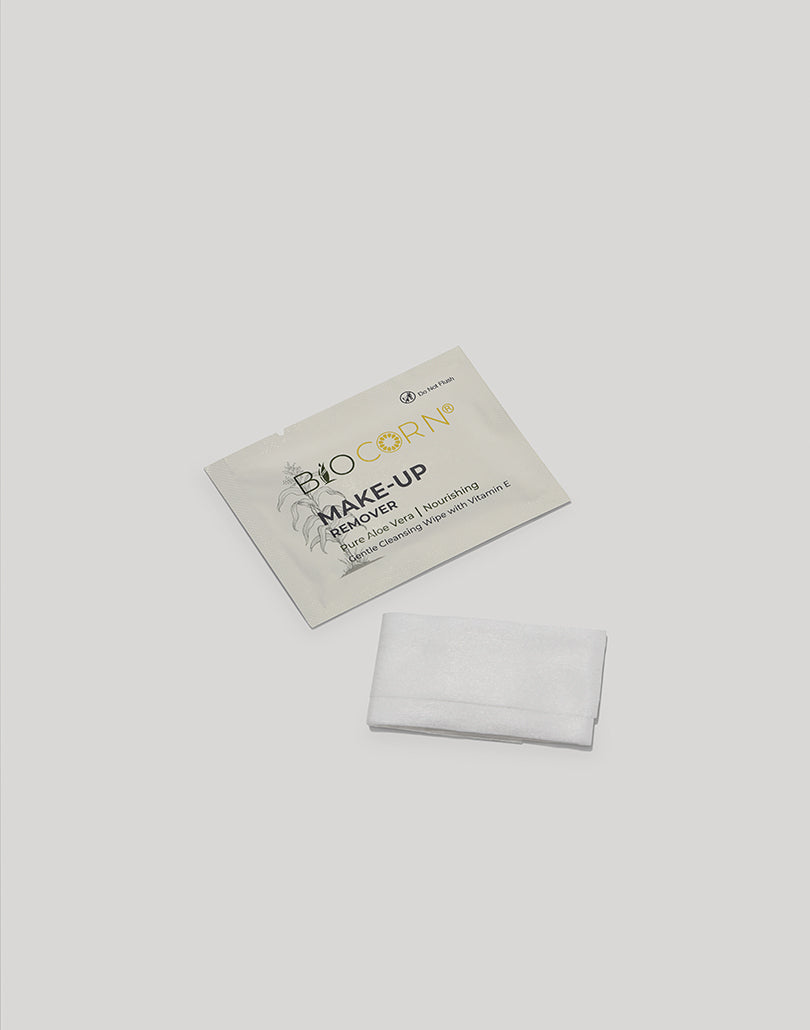 Make-up remover wipes, biocorn, individually packed