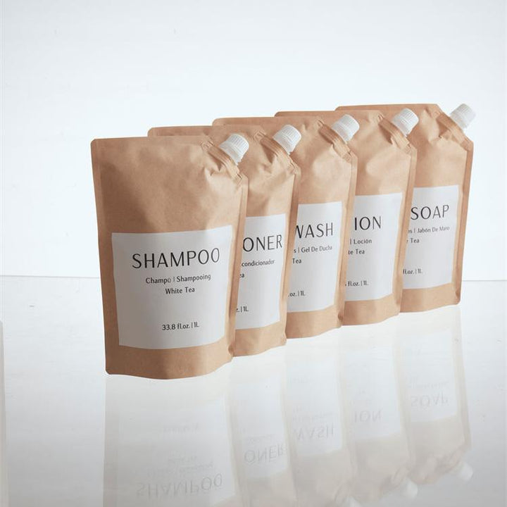 BIOCORN Shampoo and Conditioner, Body Wash, Body Lotion, Hand Soap Refill, Recyclable, Hotel Toiletries