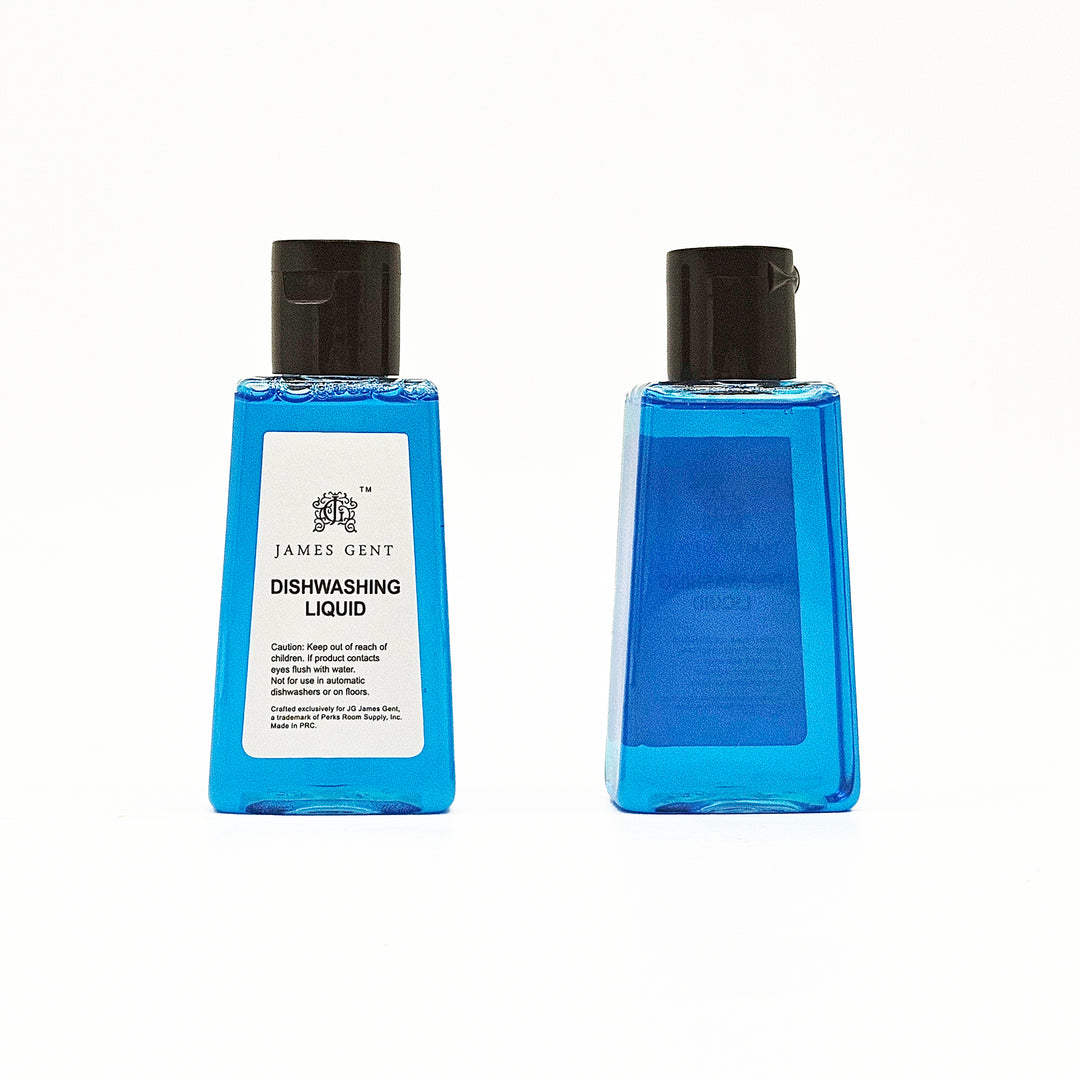 Two bottles of James Gent dishwashing liquid on a white background