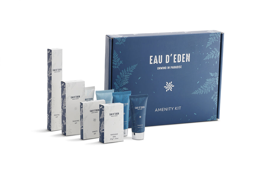 EAU D'EDEN All-in-Kit Travel Kit, 10-Piece Travel Size Toiletries Accessories in the GIFT box (10 PACK)