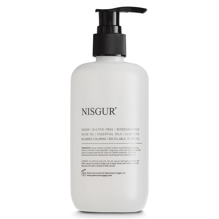 Pack of 12 Nisgur Body Wash Pump Bottle 10.14Fl oz/300 ML Each Refillable Body Wash Aloe vera, and Green Tea Extract Infused Hotel Toiletries
