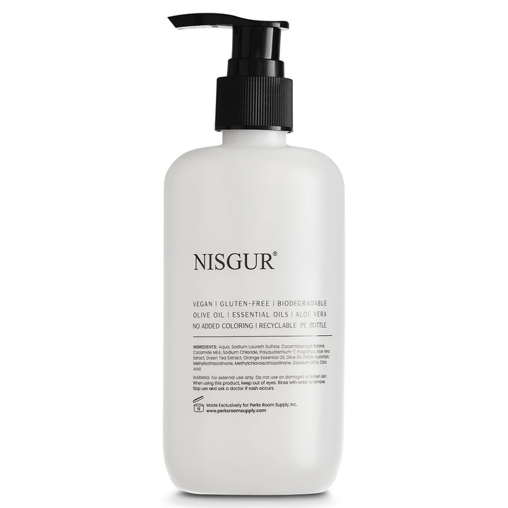 Pack of 12 Nisgur Shampoo Pump Bottle 10.14Fl oz/300 ML Each Refillable Shampoo Aloe vera, and Green Tea Extract Infused Hotel Toiletries