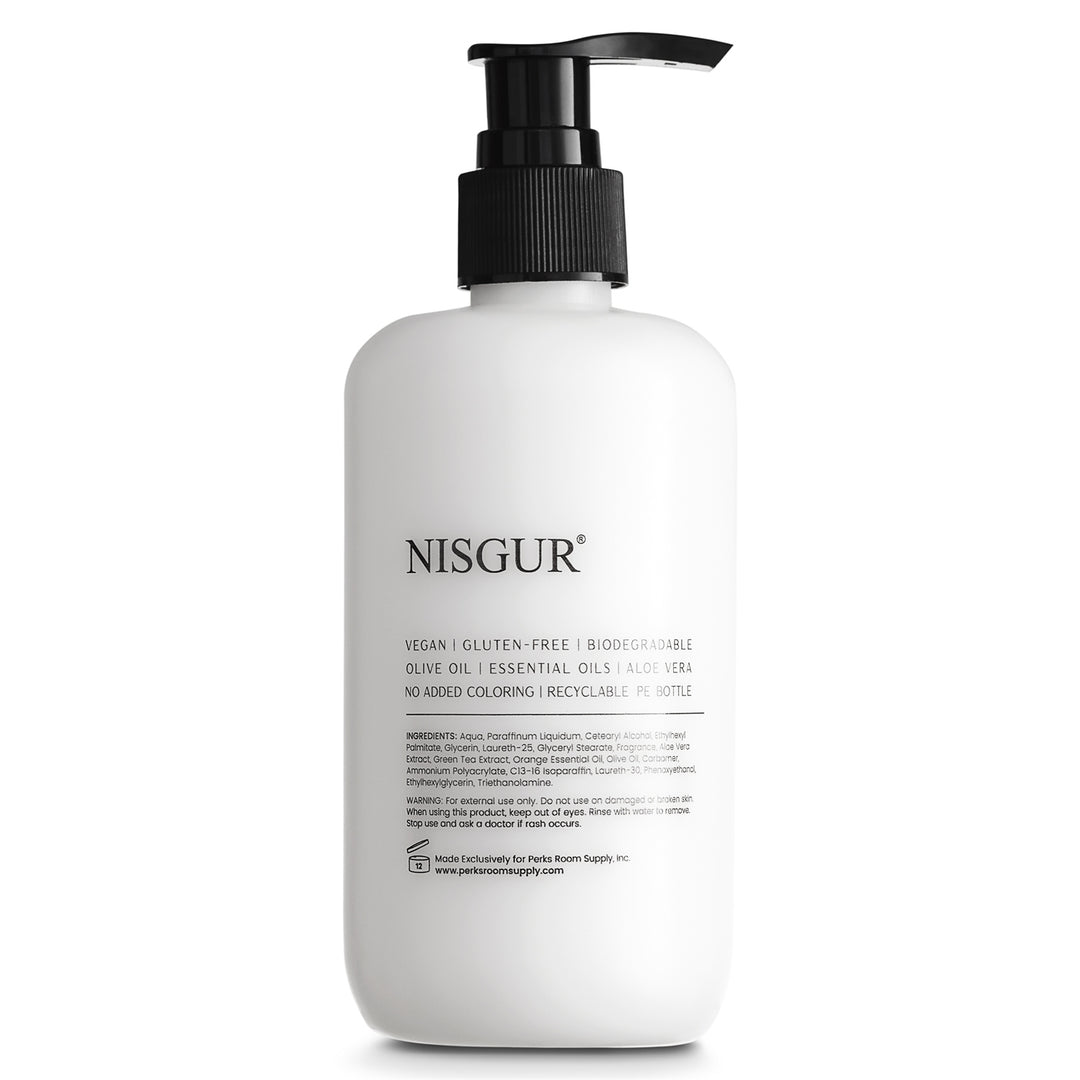 Pack of 12 Nisgur Body Lotion Pump Bottle 10.14 Fl oz/300 ML Each Refillable Body Lotion Aloe vera, and Green Tea Extract Infused Hotel Toiletries