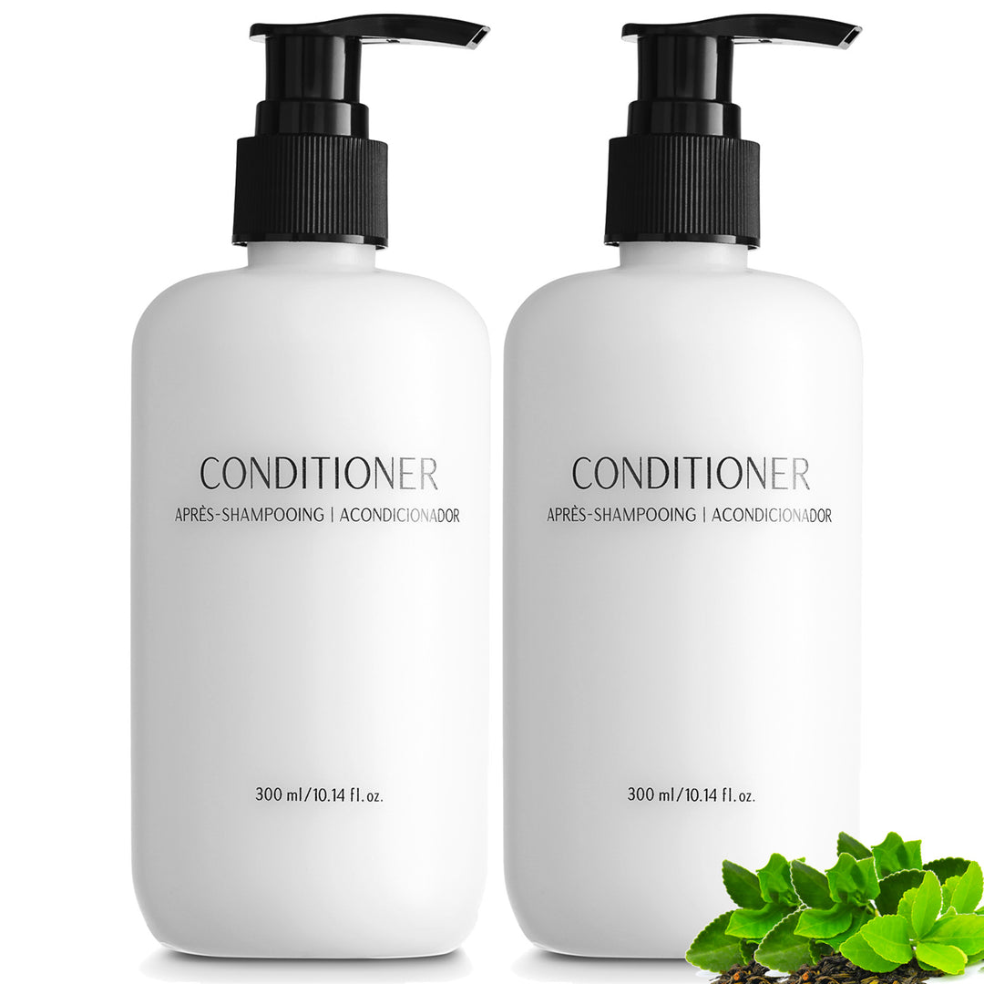 Pack of 12 Nisgur Conditioner Pump Bottle 10.14 Fl oz/300 ML Each Refillable Conditioner Aloe vera, and Green Tea Extract Infused Hotel Toiletries