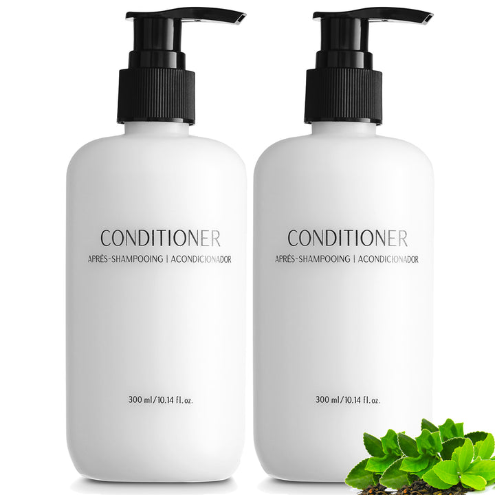 Pack of 12 Nisgur Conditioner Pump Bottle 10.14 Fl oz/300 ML Each Refillable Conditioner Aloe vera, and Green Tea Extract Infused Hotel Toiletries