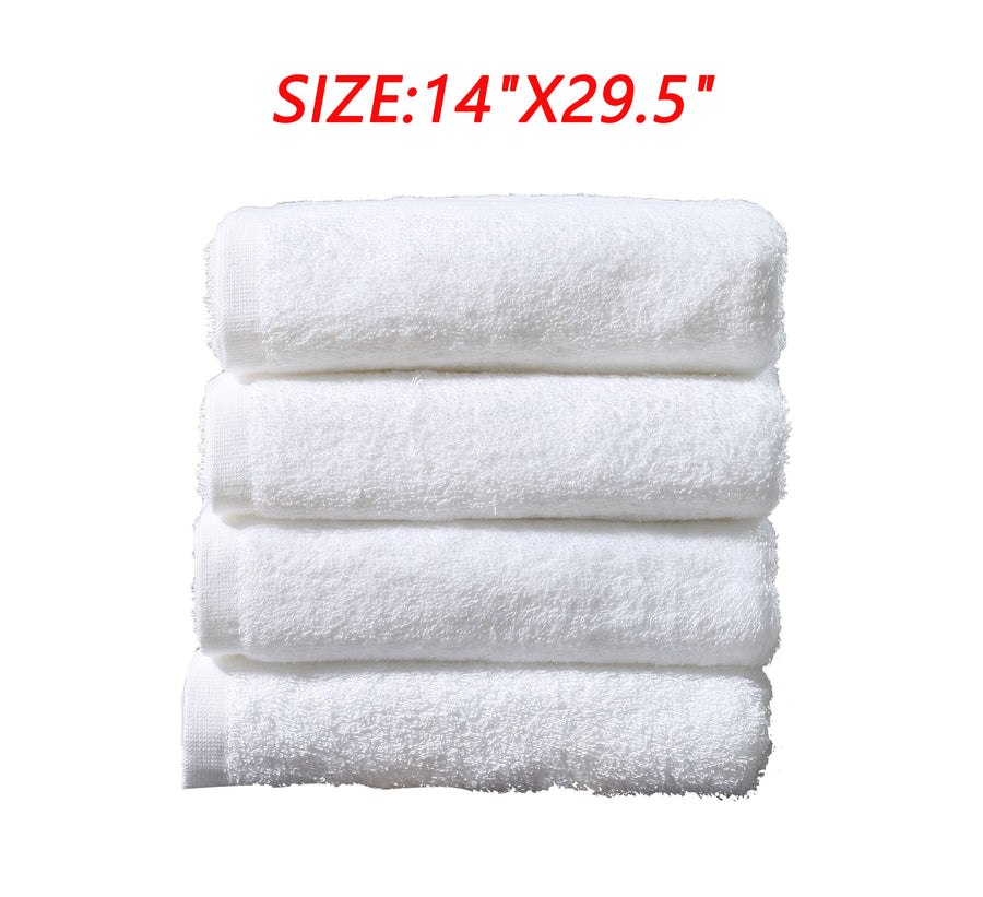 100% Cotton Premium White Hand Towels 14"X29.5"