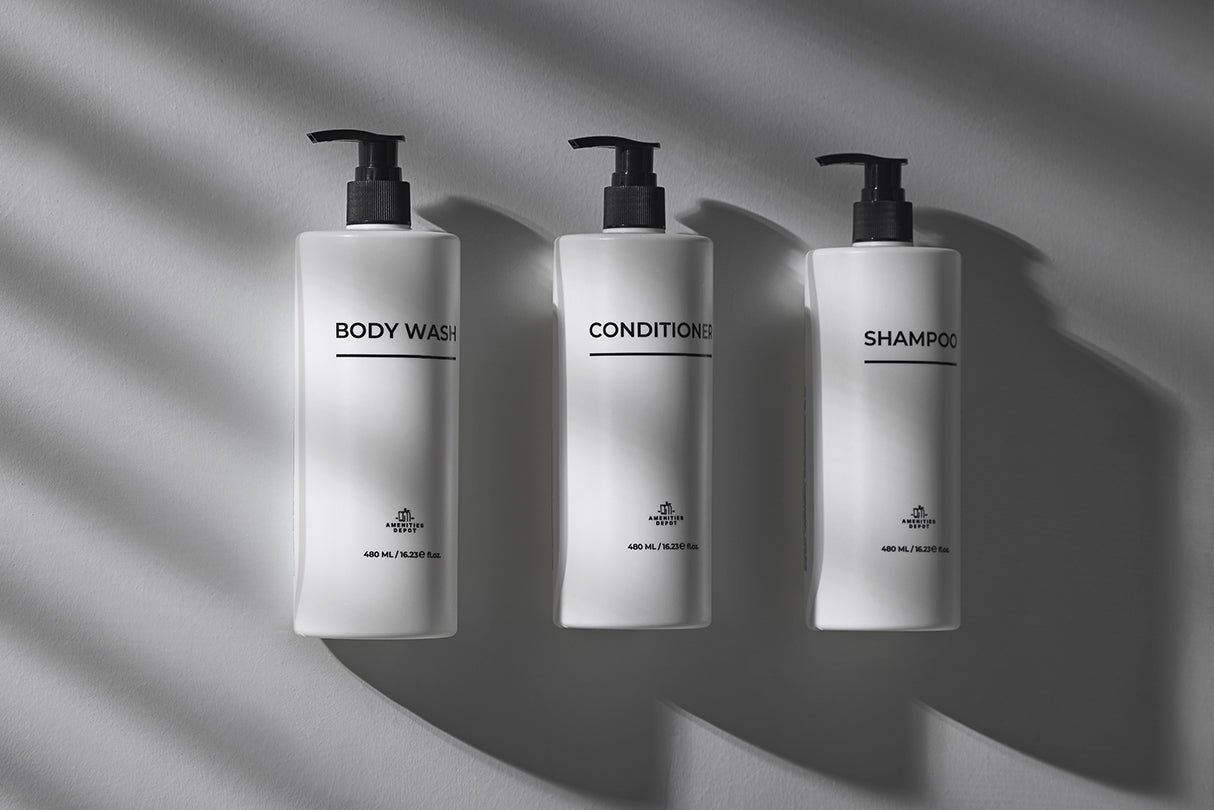 White Label 6 Shampoo & 6 Conditioner, Shower Wall Dispenser (12