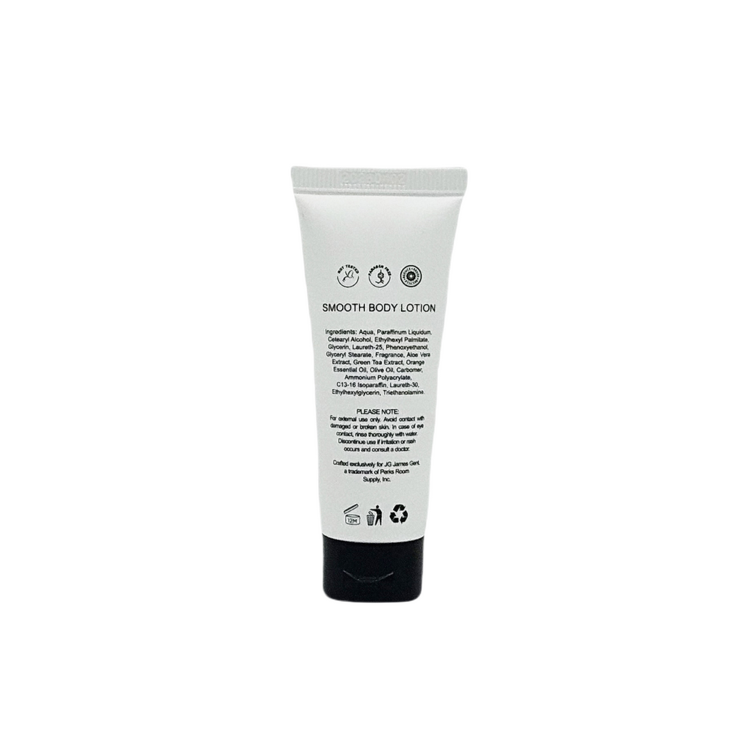 Tube of smooth body lotion on a white background