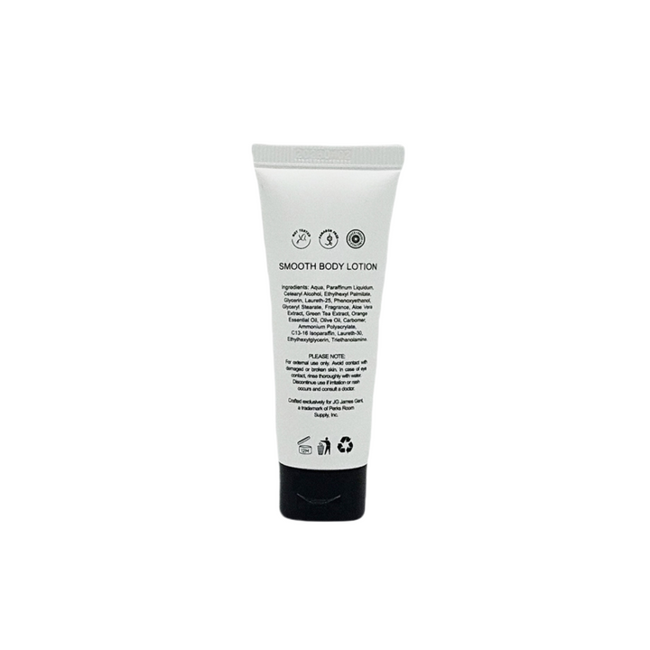 Tube of smooth body lotion on a white background