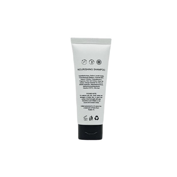 Nourishing shampoo tube on a white background