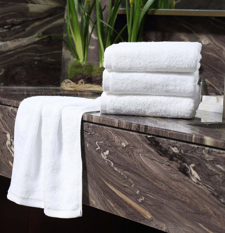 100% Cotton Premium White Hand Towels 14"X29.5" (Pack of 4)