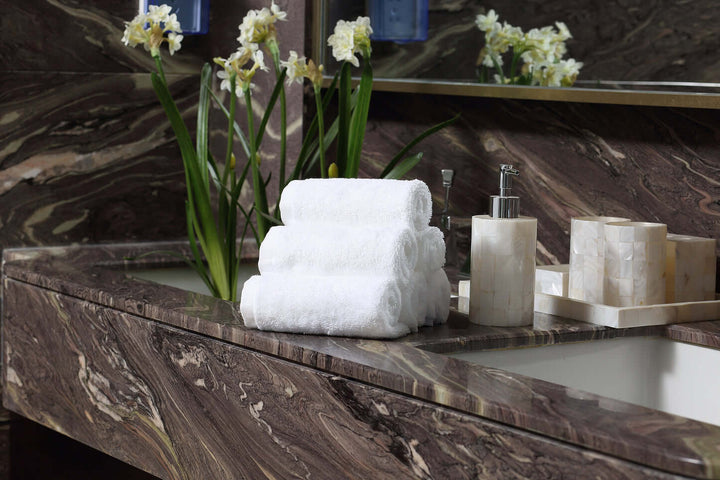 100% Cotton White Face Towels 12.5"X12.5" (Pack of 6)
