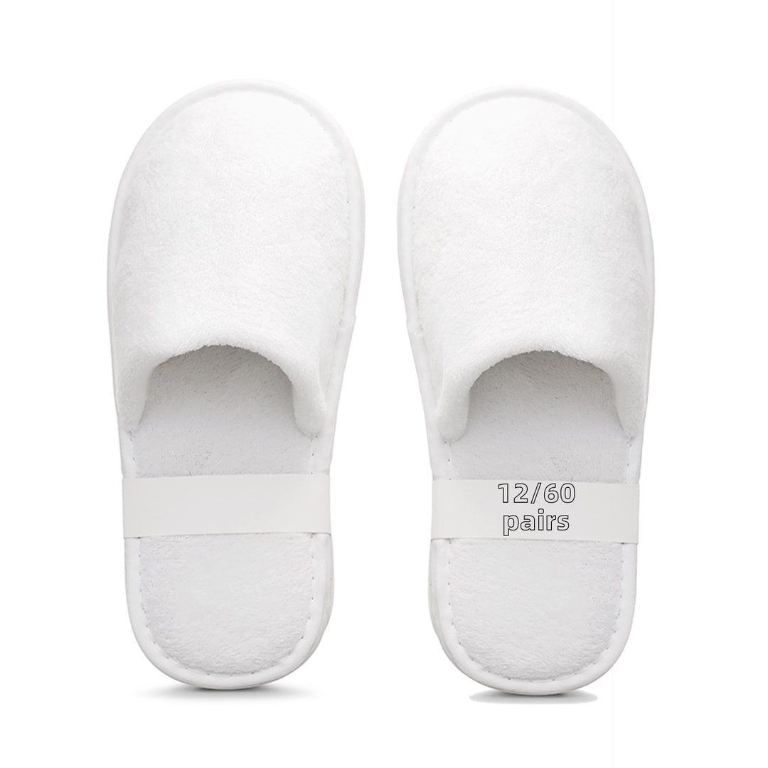 EAU D'EDEN 12 / 60 Pairs Disposable Velvet Hotel Spa Slippers (US 10)