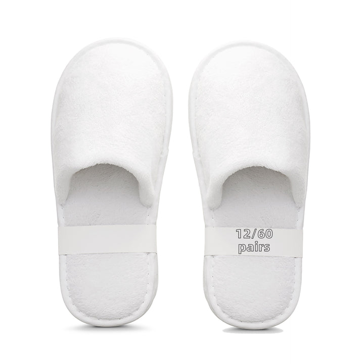 EAU D'EDEN 12 / 60 Pairs Disposable Velvet Hotel Spa Slippers (US 10)